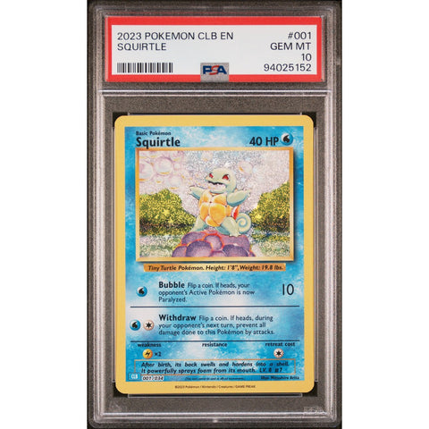 2023 POKEMON CLASSIC COLLECTION SQUIRTLE 001/034 PSA 10