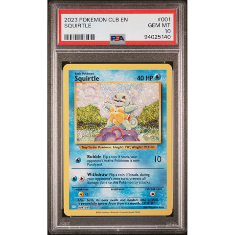 2023 POKEMON CLASSIC COLLECTION SQUIRTLE 001/034 PSA 10