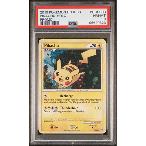 2010 POKEMON HEARTGOLD & SOULSILVER PROMO PIKACHU HGSS03 PSA 8