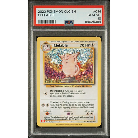 2023 POKEMON CLASSIC COLLECTION 014/034 CLEFABLE PSA 10