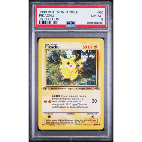 1999 POKEMON JUNGLE 1ST EDITION PIKACHU 60/64 PSA 8