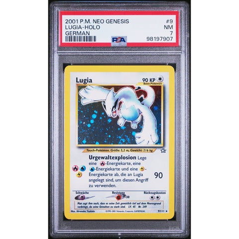 2001 POKEMON GERMAN NEO GENESIS LUGIA 9/111 PSA 7