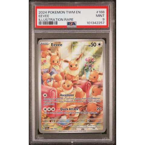 2024 POKEMON TWILIGHT MASQUERADE EEVEE 188/167 PSA 9