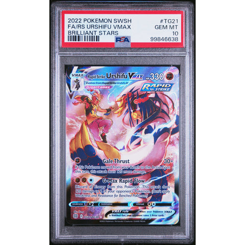 2022 POKEMON BRILLIANT STARS RAPID STRIKE URSHIFU TG21/TG30 PSA 10