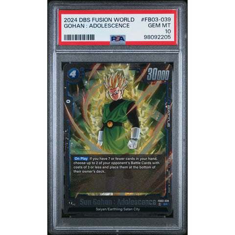 2024 DRAGON BALL SUPER FUSION WORLD GOHAN FB03-039 PSA 10