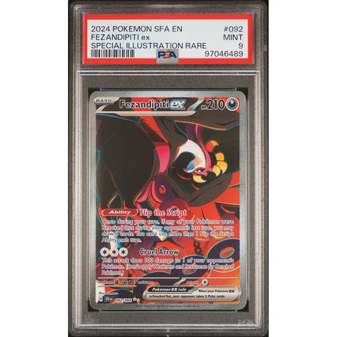 2024 POKEMON SHROUDED FABLE FEZANDIPITI 092/064 PSA 9