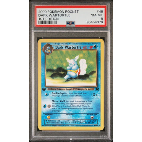 2000 POKEMON ROCKET 1ST EDITION DARK WARTORTLE 1ST EDITION 46/82 PSA 8