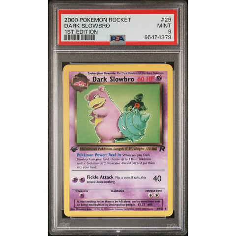 2000 POKEMON ROCKET 1ST EDITION DARK SLOWBRO 1ST EDITION 29/82 PSA 9