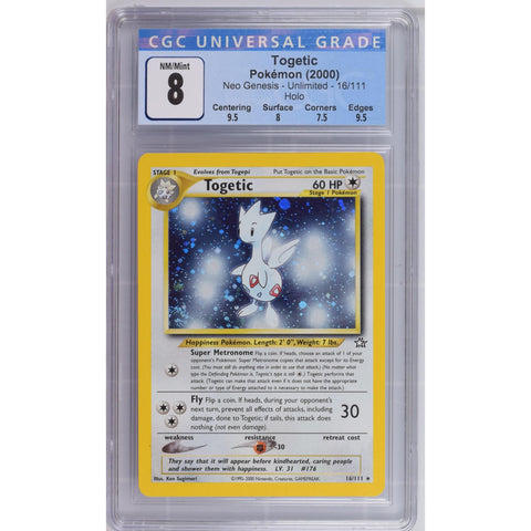 2000 POKEMON NEO GENESIS TOGETIC HOLO CGC 8