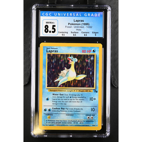 1999 POKEMON FOSSIL UNLIMITED LAPRAS HOLO CGC 8.5