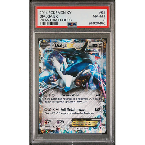 2014 POKEMON PHANTOM FORCES DIALGA 62/119 PSA 8