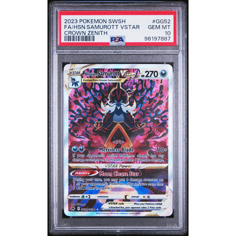 2023 POKEMON CROWN ZENITH SAMUROTT VSTAR GG52/GG70 PSA 10