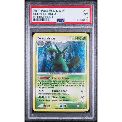 2008 POKEMON DIAMOND & PEARL STORMFRONT SCEPTILE 10/100 PSA 7