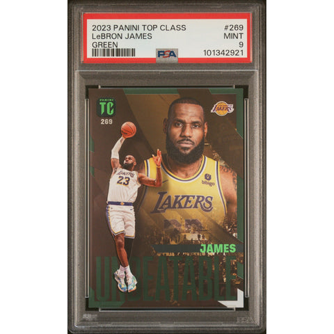 2024 NBA PANINI TOP CLASS LEBRON JAMES GREEN UNBEATABLE 269 PSA 9