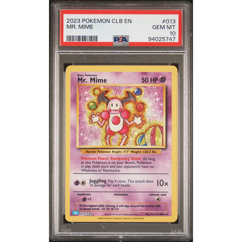 2023 POKEMON CLASSIC COLLECTION MR MIME 013/034 PSA 10