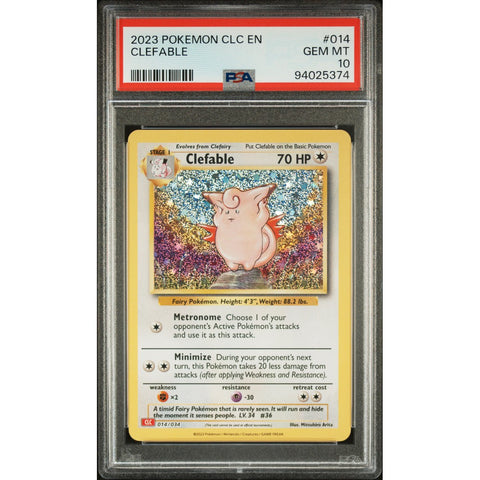 2023 POKEMON CLASSIC COLLECTION 014/034 CLEFABLE PSA 10