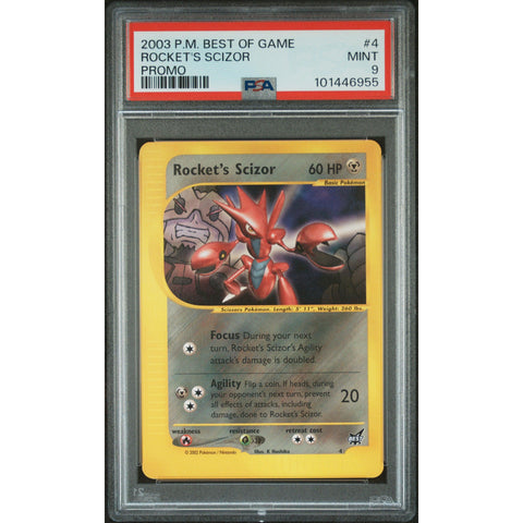 2003 POKEMON BEST OF GAME PROMO ROCKET'S SCIZOR 4 PSA 9 2