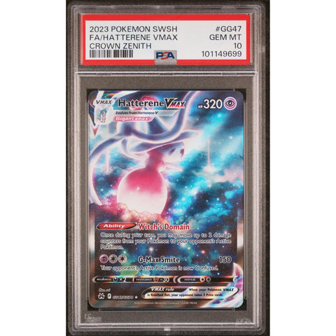 2023 POKEMON CROWN ZENITH HATTERENE VMAX GG47/GG70 PSA 10