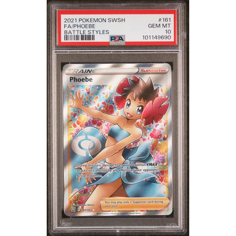 2021 POKEMON BATTLE STYLES PHOEBE 161/163 PSA 10