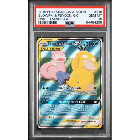 2019 POKEMON UNIFIED MINDS SLOWPOKE & PSYDUCK PSA 10