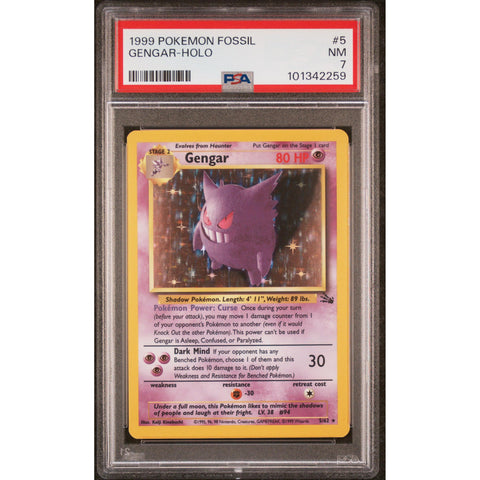 1999 POKEMON FOSSIL GENGAR 5/62 PSA 7