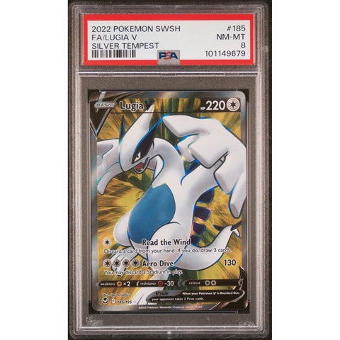 2022 POKEMON SILVER TEMPEST 185 LUGIA V 185/195 PSA 8