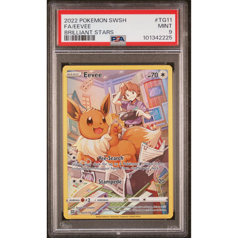 2022 POKEMON BRILLIANT STARS EEVEE TG11/TG30 PSA 9