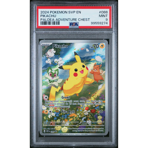 2024 POKEMON SVP PROMO PIKACHU PALDEA ADVENTURE CHEST SVP088 PSA 9