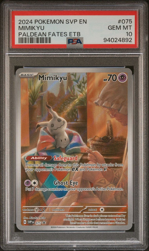 2024 POKEMON PALDEAN FATES PROMO MIMIKYU SVPEN075 PSA 10