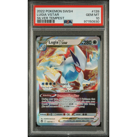 2022 POKEMONSILVER TEMPEST LUGIA VSTAR 139/195 PSA 10