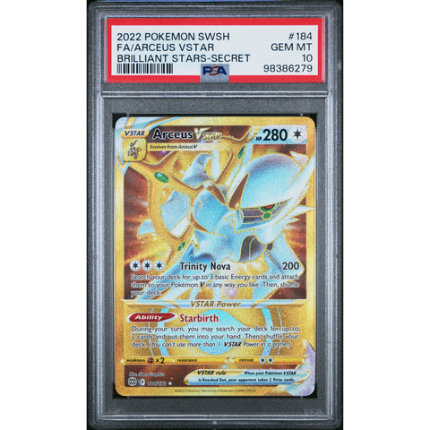 2022 POKEMON BRILLIANT STARS ARCEUS VSTAR 184/172 PSA 10