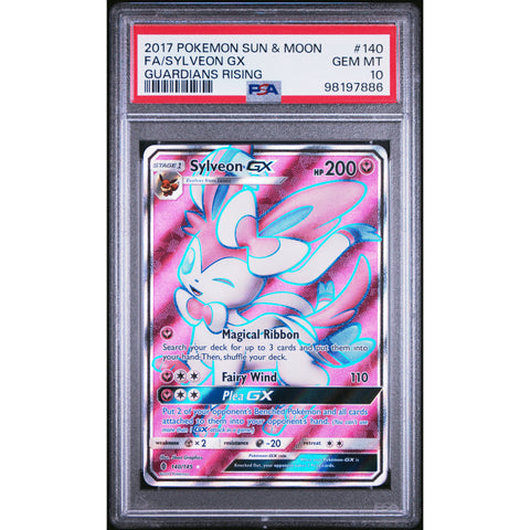 2017 POKEMON GUARDIANS RISING SYLVEON GX 140/145 PSA 10