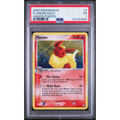 2005 POKEMON EX UNSEEN FORCES FLAREON 5/115 PSA 1