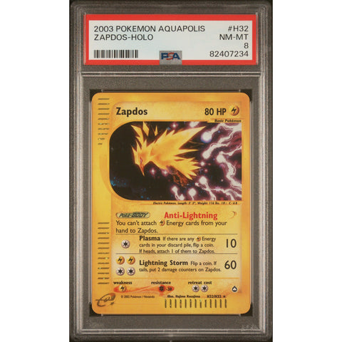 2003 POKEMON AQUAPOLIS ZAPDOS H32/H32 PSA 8