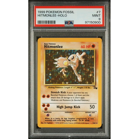 1999 POKEMON FOSSIL HITMONLEE 7/62 PSA 9