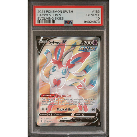 2021 POKEMON EVOLVING SKIES SYVLEON 183/203 PSA 10