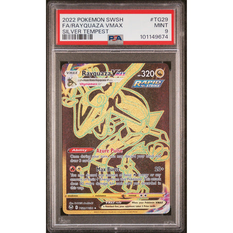 2022 POKEMON SILVER TEMPEST RAYQUAZA VMAX TG29/TG30 PSA 9