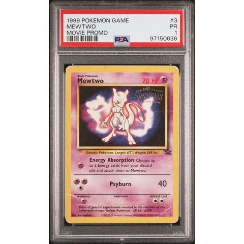 1999 POKEMON GAME MOVIE MEWTWO 3 PSA 1