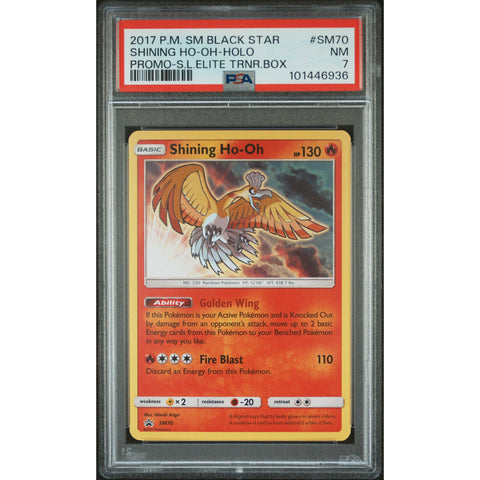 2017 POKEMON SUN & MOON PROMO SHINING HO-OH SM70 PSA 7