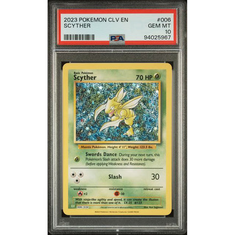 2023 POKEMON CLASSIC COLLECTION SCYTHER 006/034 PSA 10