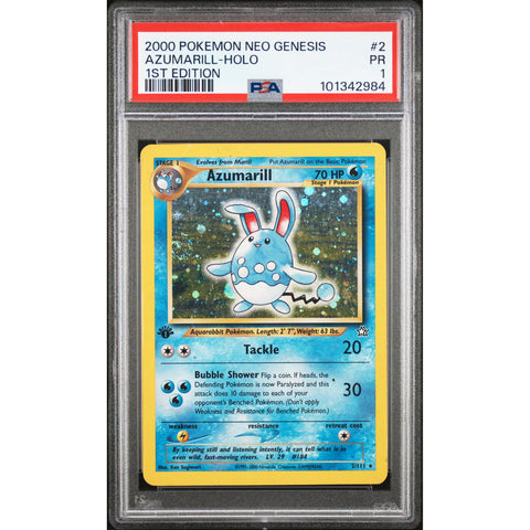 2000 POKEMON NEO GENESIS 1ST EDITION AZUMARILL 2/111 PSA 1