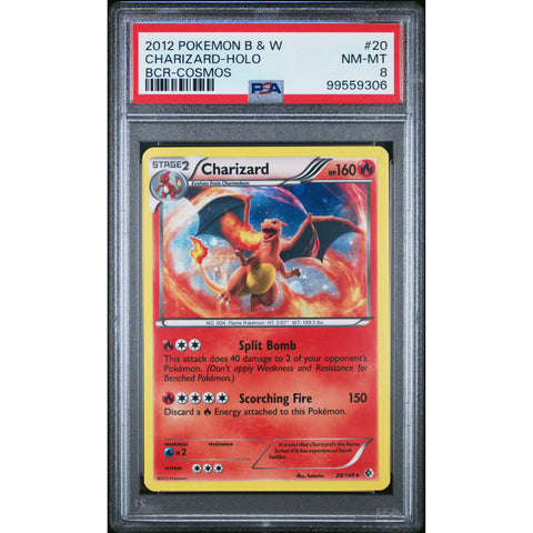 2012 POKEMON BOUNDARIES CROSSED CHARIZARD COSMOS 20/149 PSA 8