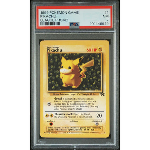 1999 POKEMON LEAGUE PROMO PIKACHU 1 PSA 7