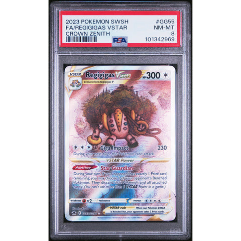 2023 POKEMON CROWN ZENITH REGIGIGAS VSTAR GG55/GG70 PSA 8