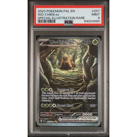 2023 POKEMON PALDEA EVOLVED WO-CHIEN EX SPECIAL ILLUSTRATION RARE PSA 9