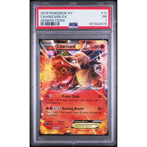 2016 POKEMON XY GENERATIONS CHARIZARD EX 11/83 PSA 1