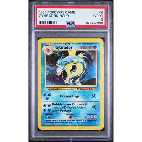 1999 POKEMON GAME GYARADOS 6/102 PSA 2