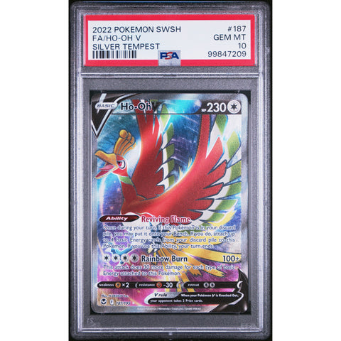 2022 POKEMON SILVER TEMPEST HO-OH 187/195 PSA 10