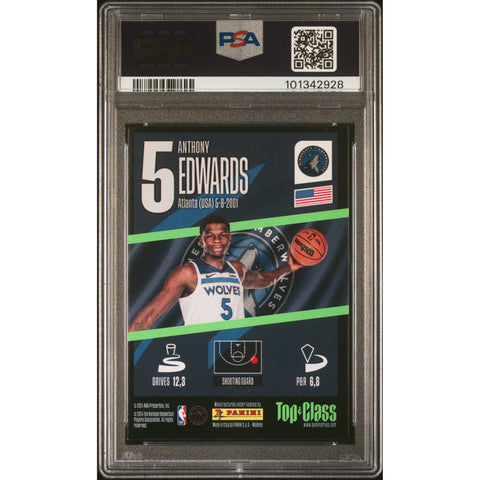 2024 NBA PANINI TOP CLASS ANTHONY EDWARDS SUPER SONIC 157 PSA 9