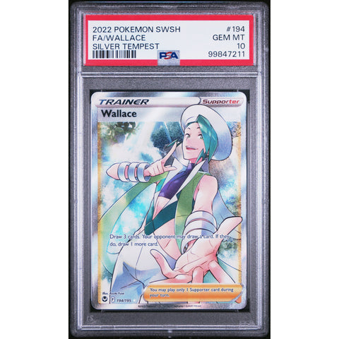 2022 POKEMON SIVER TEMPEST WALLACE 194/195 PSA 10